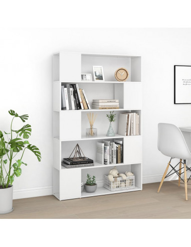 Libreria/Divisorio Bianco 100x24x155 cm in Legno Multistrato