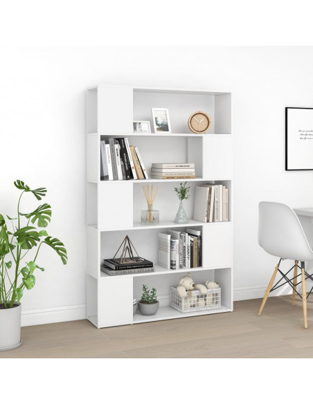 Libreria/Divisorio Bianco 100x24x155 cm in Legno Multistrato