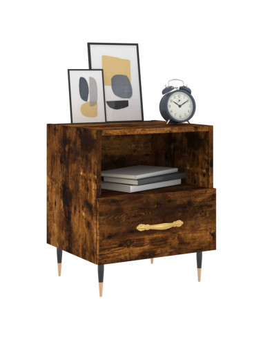 Comodino Rovere Fumo 40x35x47,5 cm in Legno Multistrato