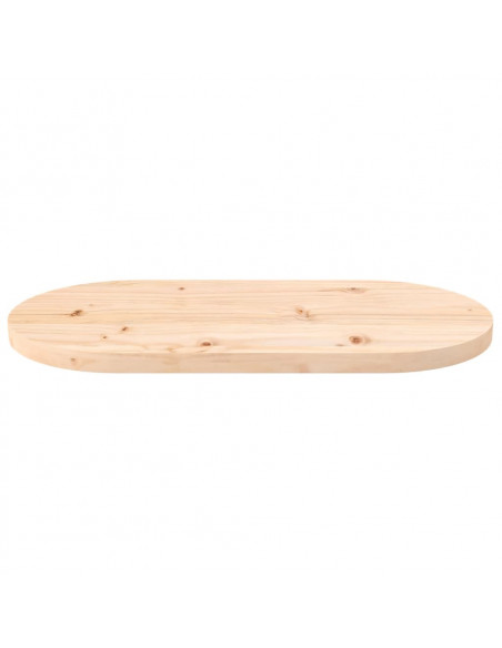 Piano Tavolo 60x30x2,5 cm in Legno Massello di Pino Ovale