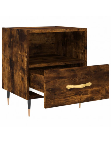 Comodini 2 pz Rovere Fumo 40x35x47,5 cm in Legno Multistrato