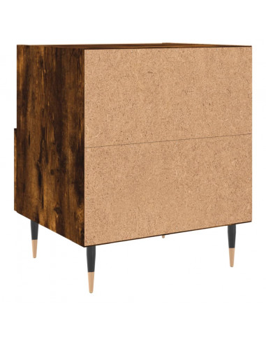 Comodini 2 pz Rovere Fumo 40x35x47,5 cm in Legno Multistrato
