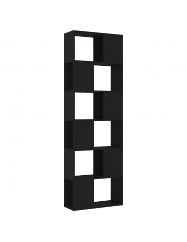 Libreria/Divisorio Nero 60x24x186 cm in Truciolato