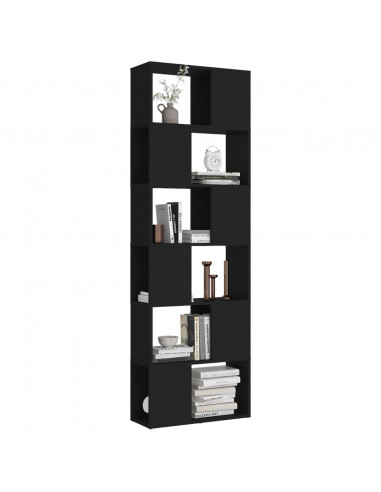 Libreria/Divisorio Nero 60x24x186 cm in Truciolato