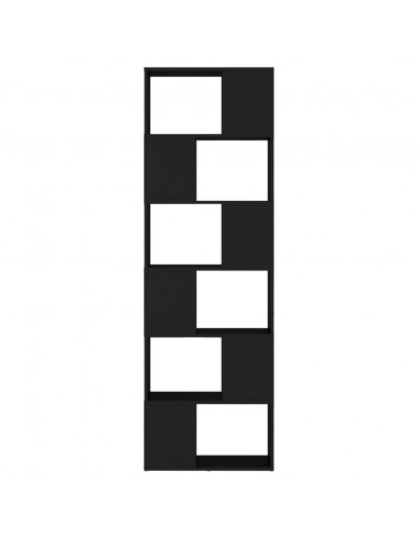 Libreria/Divisorio Nero 60x24x186 cm in Truciolato