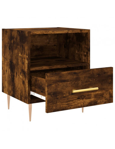 Comodini 2 pz Rovere Fumo 40x35x47,5 cm in Legno Multistrato