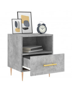 Comodino Grigio Cemento 40x35x47,5 cm in Legno Multistrato 2