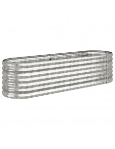 Letto Giardino Acciaio Verniciato a Polvere 152x40x36cm Argento 2