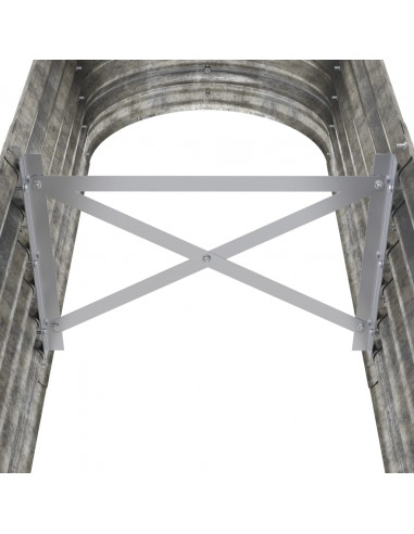 Letto Giardino Acciaio Verniciato a Polvere 152x40x36cm Argento