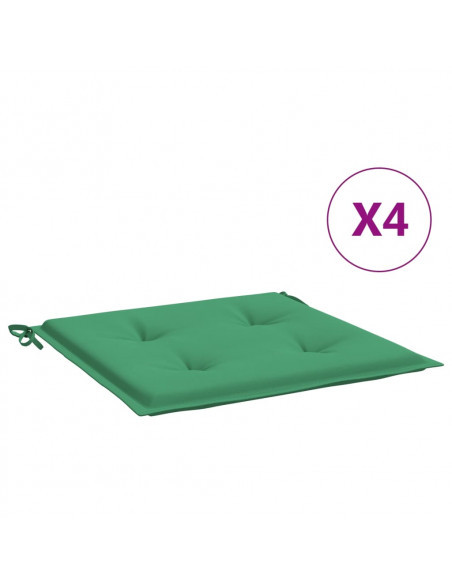 Cuscini per Sedia 4 pz Verdi 50x50x3 cm in Tessuto Oxford