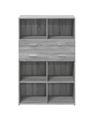 Credenza Grigio Sonoma 80x42,5x124 cm in Legno Multistrato