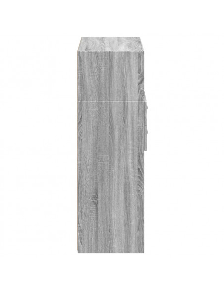 Credenza Grigio Sonoma 80x42,5x124 cm in Legno Multistrato