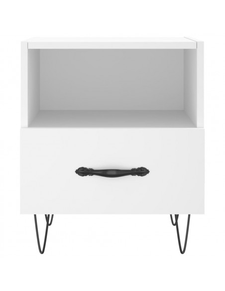 Comodini 2 pz Bianchi 40x35x47,5 cm in Legno Multistrato