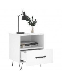 Comodino Bianco 40x35x47,5 cm in Legno Multistrato 2