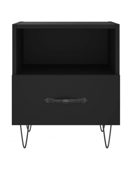 Comodini 2 pz Neri 40x35x47,5 cm in Legno Multistrato
