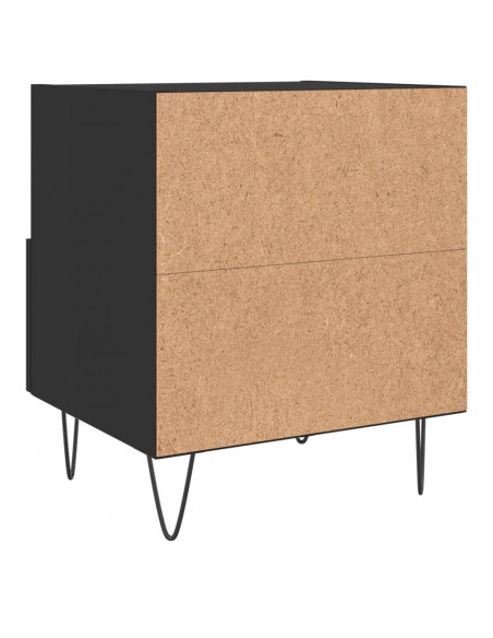 Comodini 2 pz Neri 40x35x47,5 cm in Legno Multistrato