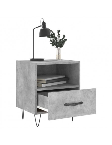 Comodino Grigio Cemento 40x35x47,5 cm in Legno Multistrato