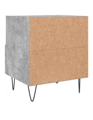 Comodini 2 pz Grigio Cemento 40x35x47,5 cm in Legno Multistrato