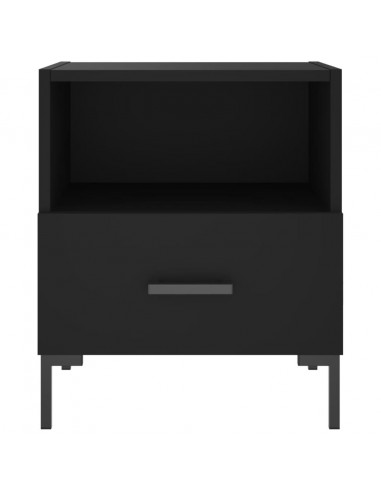 Comodini 2 pz Neri 40x35x47,5 cm in Legno Multistrato