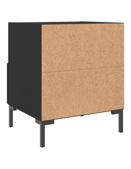 Comodini 2 pz Neri 40x35x47,5 cm in Legno Multistrato
