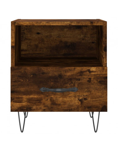Comodini 2 pz Rovere Fumo 40x35x47,5 cm in Legno Multistrato