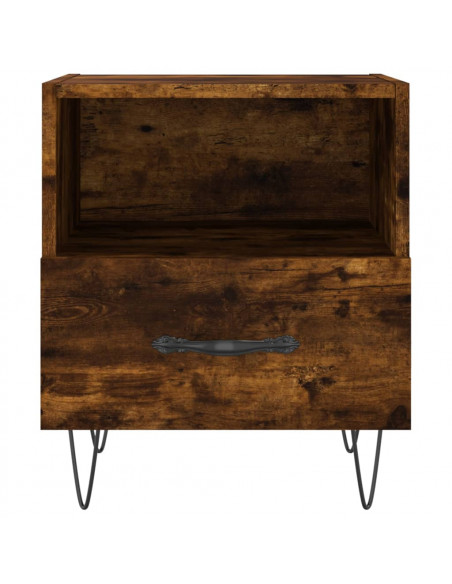Comodini 2 pz Rovere Fumo 40x35x47,5 cm in Legno Multistrato