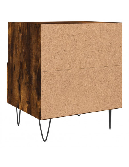 Comodini 2 pz Rovere Fumo 40x35x47,5 cm in Legno Multistrato
