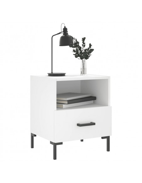 Comodino Bianco 40x35x47,5 cm in Legno Multistrato