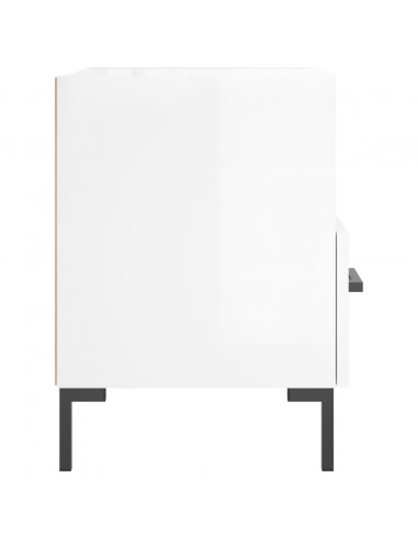 Comodini 2 pz Bianco Lucido 40x35x47,5 cm in Legno Multistrato