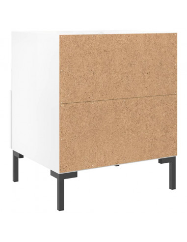 Comodini 2 pz Bianco Lucido 40x35x47,5 cm in Legno Multistrato