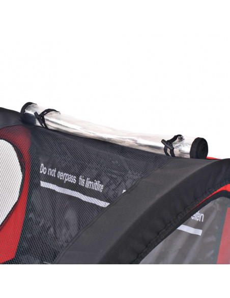 Rimorchio per Bici Rosso e Nero 30 kg
