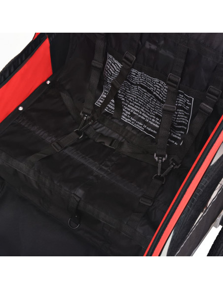 Rimorchio per Bici Rosso e Nero 30 kg