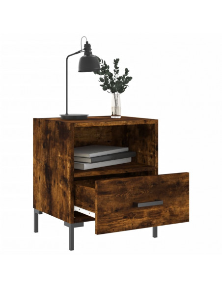 Comodino Rovere Fumo 40x35x47,5 cm in Legno Multistrato