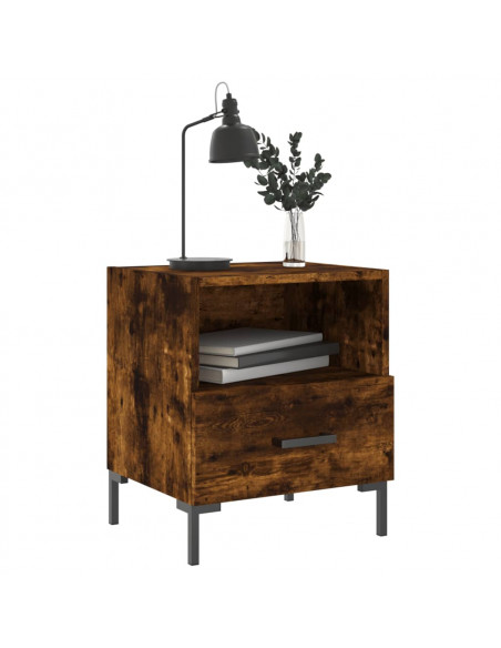 Comodino Rovere Fumo 40x35x47,5 cm in Legno Multistrato