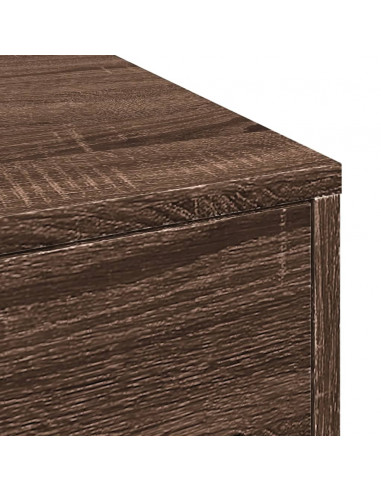 Armadietto da Bagno Stretto con Ruote Rovere Marrone Truciolato