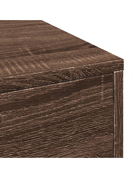 Armadietto da Bagno Stretto con Ruote Rovere Marrone Truciolato