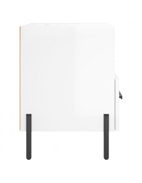 Comodini 2 pz Bianco Lucido 40x35x47,5 cm in Legno Multistrato