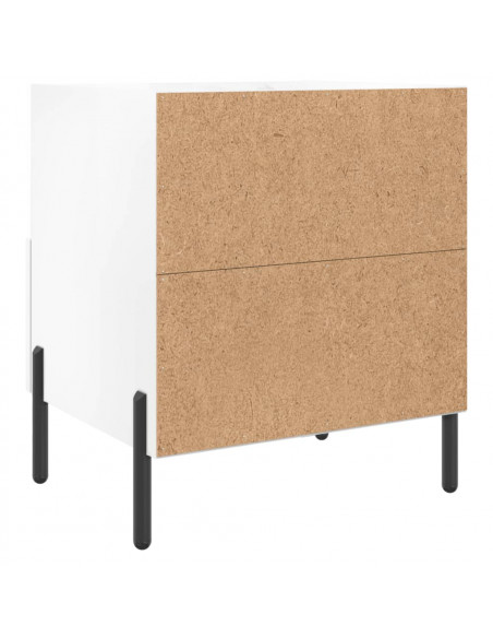 Comodini 2 pz Bianco Lucido 40x35x47,5 cm in Legno Multistrato
