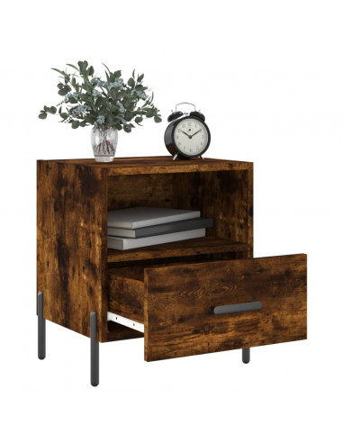 Comodino Rovere Fumo 40x35x47,5 cm in Legno Multistrato