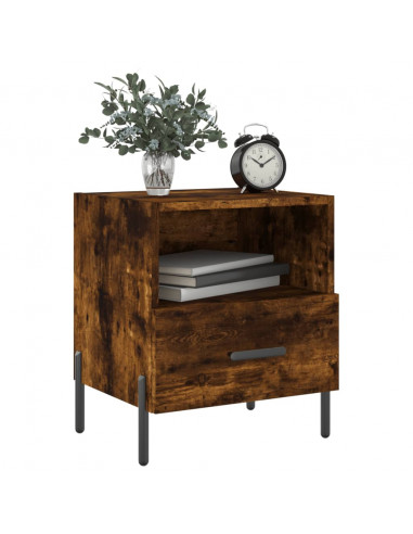 Comodino Rovere Fumo 40x35x47,5 cm in Legno Multistrato