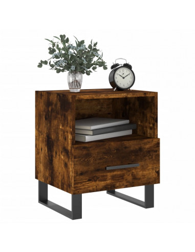 Comodino Rovere Fumo 40x35x47,5 cm in Legno Multistrato