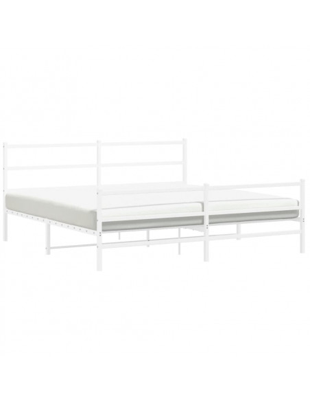 Giroletto con Testiera e Pediera Metallo Bianco 193x203 cm