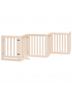 Cancello per Cani Pieghevole 6 Pannelli 300 cm Legno di Pioppo 2