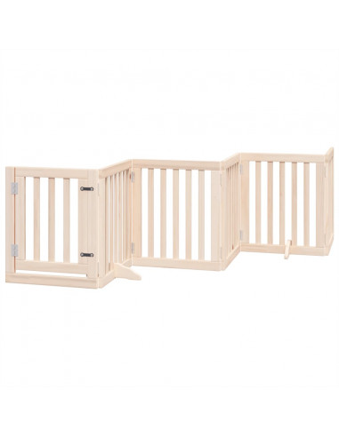 Cancello per Cani Pieghevole 6 Pannelli 300 cm Legno di Pioppo