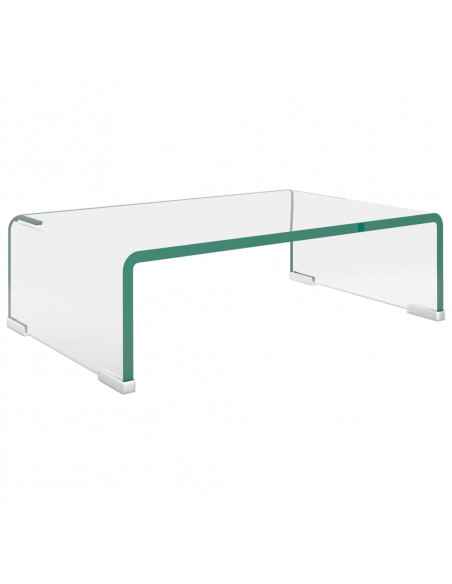 Mobile/Rialzo porta TV in Vetro Bianco 40x25x11 cm