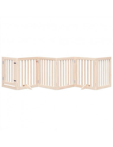 Cancello per Cani Pieghevole 6 Pannelli 300 cm Legno di Pioppo