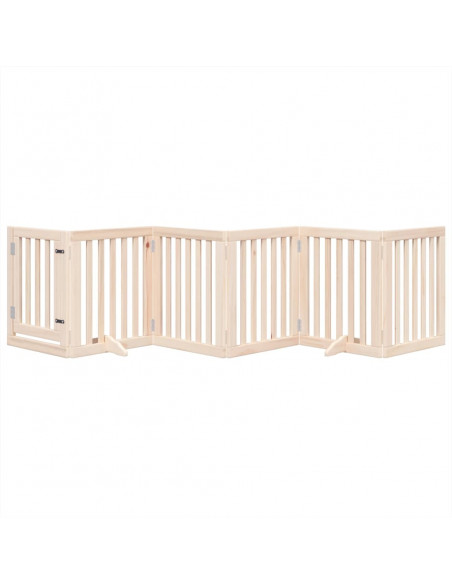 Cancello per Cani Pieghevole 6 Pannelli 300 cm Legno di Pioppo