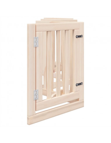 Cancello per Cani Pieghevole 6 Pannelli 300 cm Legno di Pioppo