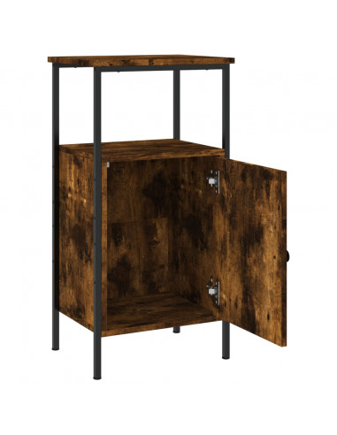 Comodini 2pz Rovere Fumo 41x31x80 cm in Legno Multistrato