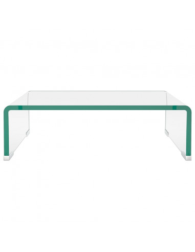 Mobile/Rialzo porta TV in Vetro Bianco 40x25x11 cm